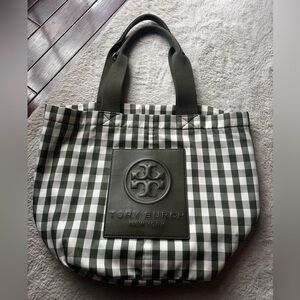 Tory Burch Olive Checkered Tote